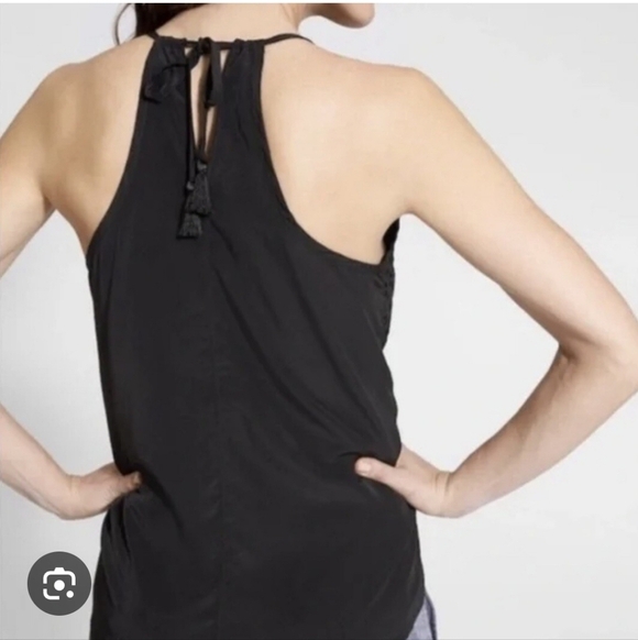 Athleta Black Dunes Eyelet Black Lace Women's Top Medium - Picture 2 of 8